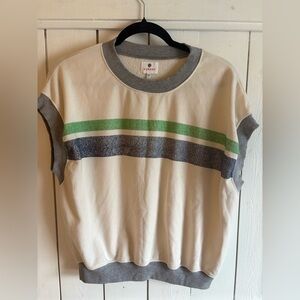 Sundry Gray and Cream Knit Top